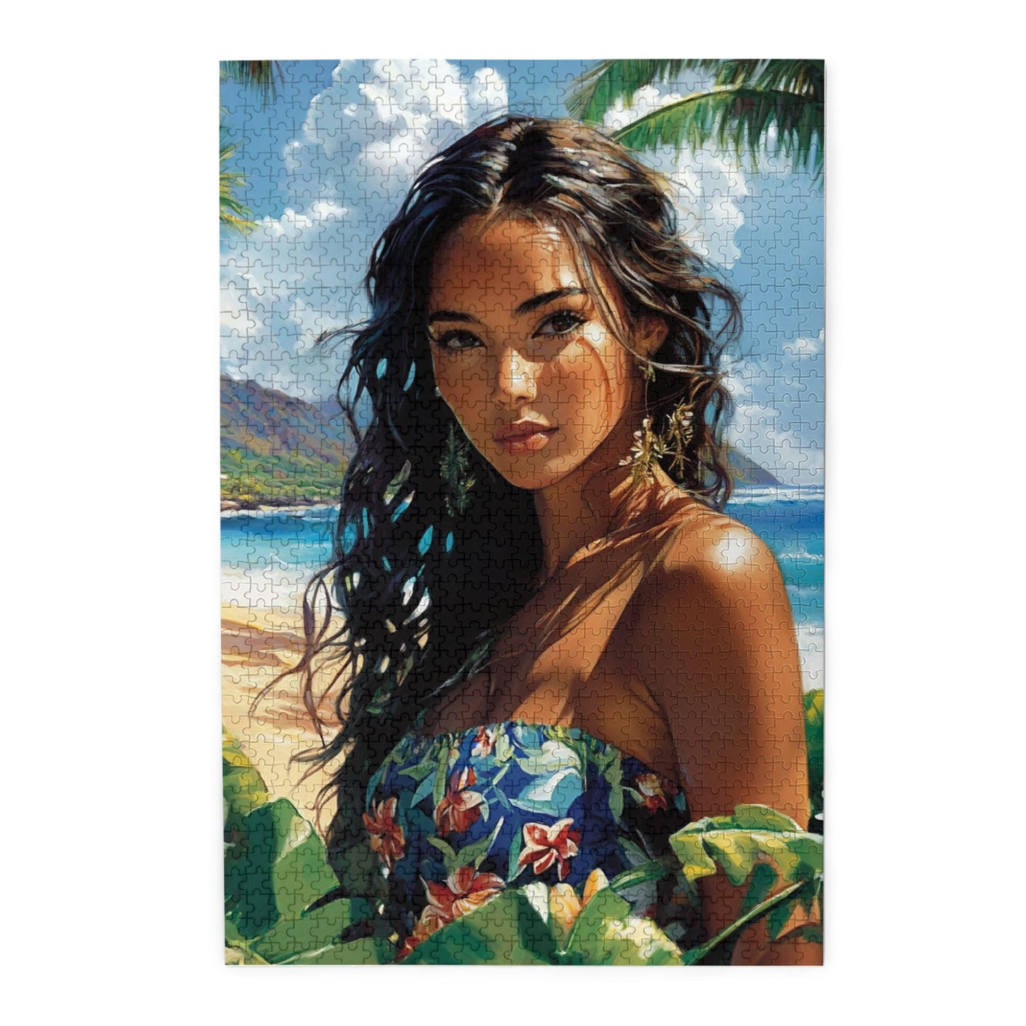 1000-Piece Puzzle - Tropical Beach Goddess Art