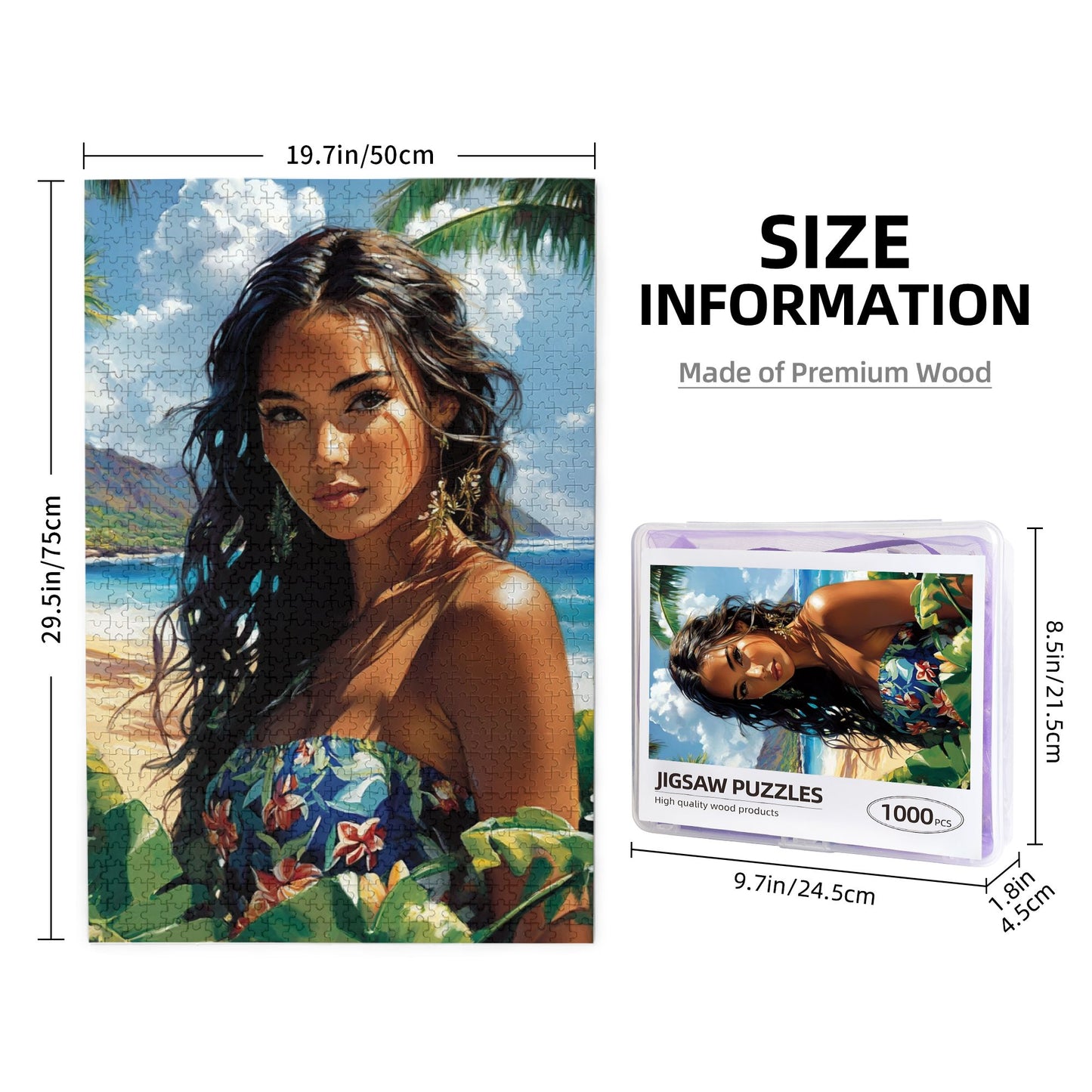 1000-Piece Puzzle - Tropical Beach Goddess Art